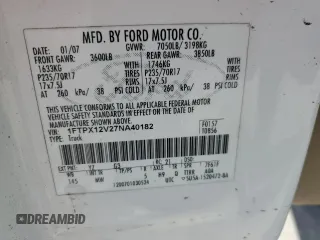 2007 Ford F-150 XL with VIN 1FTPX12V27NA40182, listed as a Copart auction lot 63041395 with 218,024 mi miles and Non repairable. Bid and sale history available at DreamBid. Image 13.