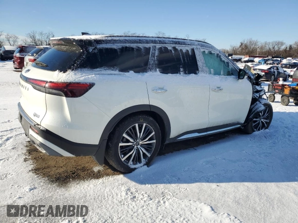 2023 Infiniti QX60 Autograph z VIN 5N1DL1HU8PC364029, wystawiony jako Copart lot #88387495 z przebiegiem Nie podano mil oraz Szkody całkowita. Historia ofert i sprzedaży dostępna na DreamBid. Obrazek 3.