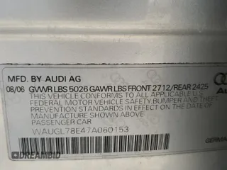 2007 Audi S4 z VIN WAUGL78E47A060153, wystawiony jako Copart lot #51222675 z przebiegiem Nie podano mil oraz Szkody całkowita. Historia ofert i sprzedaży dostępna na DreamBid. Obrazek 12.