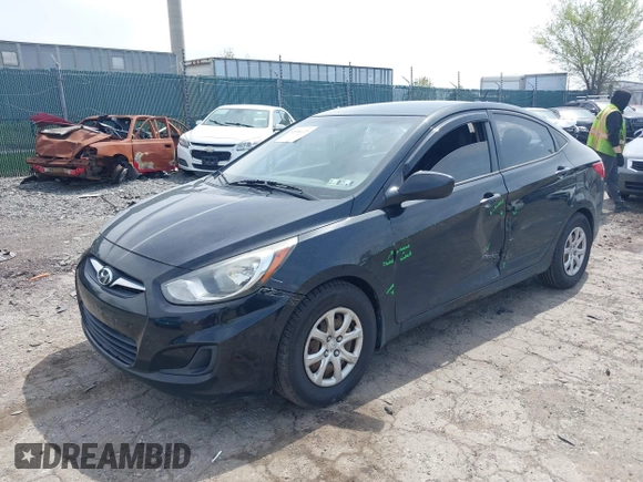 2012 Hyundai Accent GLS with VIN KMHCT4AE1CU260048, listed as a IAAI auction lot 42056125 with 168,530 mi miles. Bid and sale history available at carsss.com. Image 2.