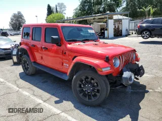 2021 Jeep Wrangler Unlimited Sahara with VIN 1C4JJXP64MW766076, listed as a Copart auction lot 54457195 with 92,421 mi miles and Salvage title. Bid and sale history available at DreamBid. Image 4.