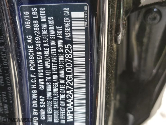 2016 Porsche Panamera 4 with VIN WP0AA2A72GL007825, listed as a Copart auction lot 46689204 with 92,547 mi miles. Bid and sale history available at carsss.com. Image 13.