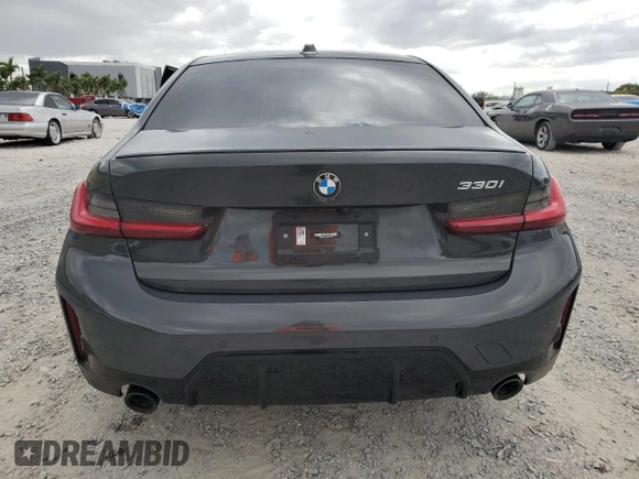 2023 BMW 3 Series 330i with VIN 3MW69FF05P8D33852, listed as a Copart auction lot 52694485 with 29,862 mi miles and Salvage title. Bid and sale history available at DreamBid. Image 6.