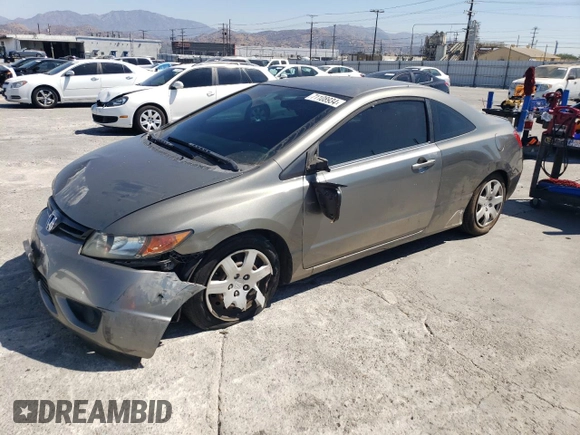 2007 Honda Civic Cpe LX with VIN 2HGFG12697H500484, listed as a Copart auction lot 71108934 with 201,180 mi miles and Salvage Title. Bid and sale history available at carsss.com. Image 1.