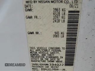 2021 Nissan Altima SV with VIN 1N4BL4DVXMN394022, listed as a Copart auction lot 49161375 with 31,147 mi miles and Salvage Title. Bid and sale history available at carsss.com. Image 14.