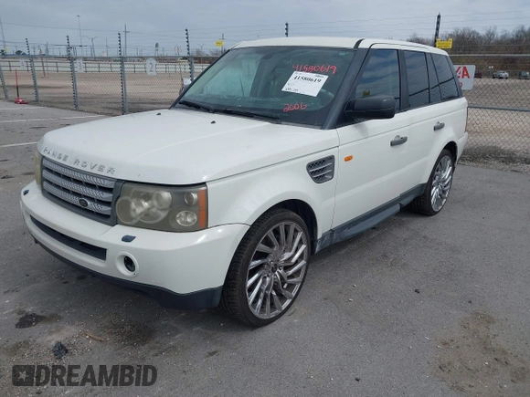 2006 Land Rover Range Rover Sport SC with VIN SALSH23436A964129, listed as a IAAI auction lot 41580619 with 255,204 mi miles. Bid and sale history available at carsss.com. Image 2.