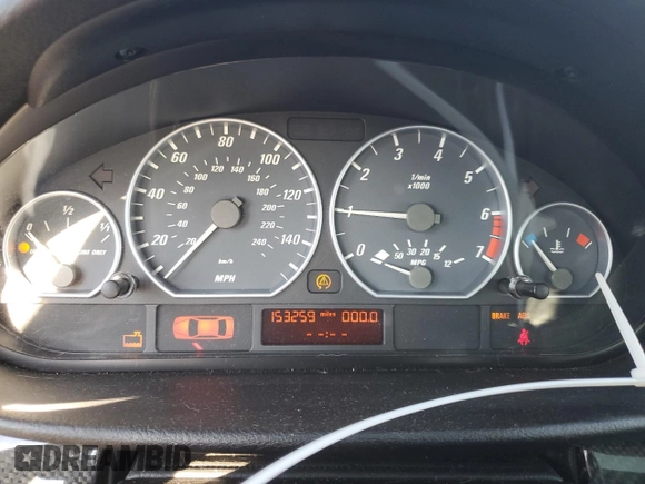 2002 BMW 3 Series 330Ci with VIN WBABN53442JU28198, listed as a Copart auction lot 77768974 with 153,259 mi miles and Clean Title. Bid and sale history available at DreamBid. Image 9.