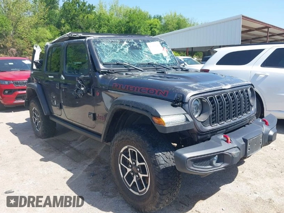 2024 Jeep Wrangler Rubicon with VIN 1C4PJXFG5RW259926, listed as a IAAI auction lot 42009249 with 37,988 mi miles and . Bid and sale history available at DreamBid. Image 1.