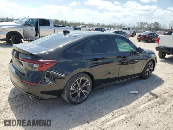 2025 Honda Civic Sedan Sport with VIN 2HGFE2F51SH533081, listed as a Copart auction lot 48998015 with 0 mi miles and Salvage Title. Bid and sale history available at carsss.com. Image 3.
