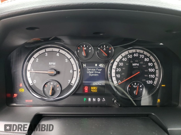 2012 Ram 1500 Sport with VIN 1C6RD7HT8CS215211, listed as a Copart auction lot 44674055 with 126,052 mi miles and Salvage title. Bid and sale history available at DreamBid. Image 9.