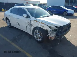 2013 Nissan Maxima SV with VIN 1N4AA5AP3DC820383, listed as a IAAI auction lot 41314013 with 148,508 mi miles and . Bid and sale history available at DreamBid. Image 1.
