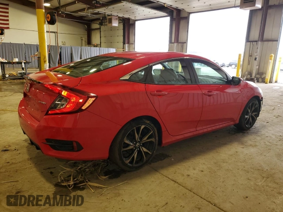 2019 Honda Civic Sport with VIN 2HGFC2F84KH550926, listed as a Copart auction lot 49224605 with 109,348 mi miles and Salvage Title. Bid and sale history available at DreamBid. Image 3.