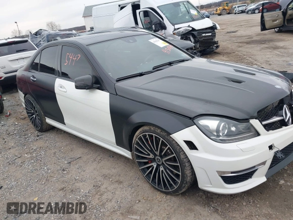 2012 Mercedes-Benz C 63 AMG with VIN WDDGF7HB2CA682282, listed as a IAAI auction lot 41505447 with 109,438 mi miles and . Bid and sale history available at carsss.com. Image 1.