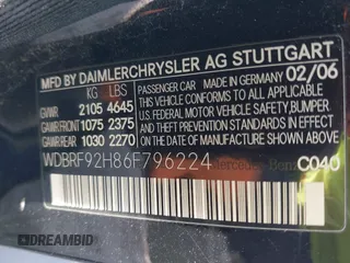 2006 Mercedes-Benz C 280 Luxury z VIN WDBRF92H86F796224, wystawiony jako IAAI lot #41838403 z przebiegiem 152 974 mil mil oraz . Historia ofert i sprzedaży dostępna na DreamBid. Obrazek 9.