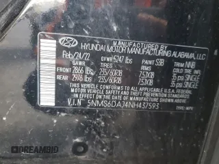 2022 Hyundai Santa Fe XRT with VIN 5NMS6DAJ4NH437593, listed as a Copart auction lot 52321275 with 51,047 mi miles and Salvage Title. Bid and sale history available at carsss.com. Image 15.