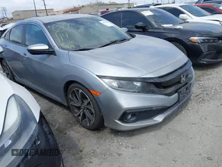 2019 Honda Civic Sedan Sport with VIN 19XFC2F85KE200828, listed as a IAAI auction lot 41807119 with 76,490 mi miles. Bid and sale history available at carsss.com. Image 1.