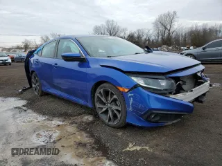 2019 Honda Civic Sedan Sport with VIN 2HGFC2F82KH536524, listed as a Copart auction lot 45204115 with 74,808 mi miles and Salvage Title. Bid and sale history available at carsss.com. Image 4.