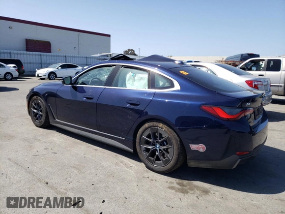 2024 BMW i4 eDrive40 with VIN WBY73AW03RFS22088, listed as a Copart auction lot 54831704 with 3,581 mi miles and Salvage Title. Bid and sale history available at carsss.com. Image 2.