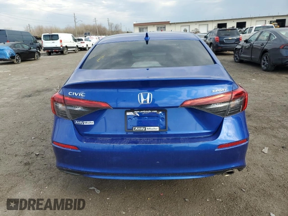 2023 Honda Civic Sport with VIN 2HGFE2F55PH502729, listed as a Copart auction lot 50946685 with Not provided miles and Salvage title. Bid and sale history available at DreamBid. Image 6.
