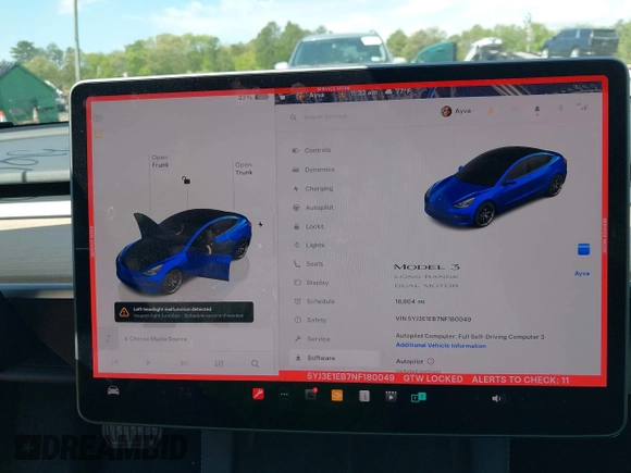 2022 Tesla Model 3 Long Range z VIN 5YJ3E1EB7NF180049, wystawiony jako IAAI lot #42188963 z przebiegiem 18 604 mil mil oraz . Historia ofert i sprzedaży dostępna na DreamBid. Obrazek 18.