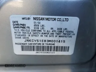 2003 Infiniti G35 w/Leather with VIN JNKCV51E83M001415, listed as a Copart auction lot 74638014 with 208,921 mi miles and Salvage Title. Bid and sale history available at DreamBid. Image 12.