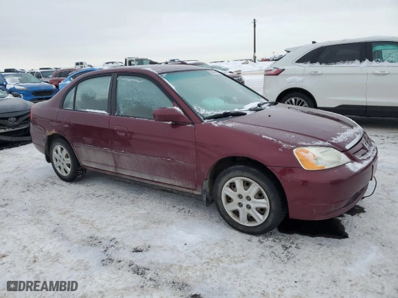 2003 Honda Civic LX with VIN 2HGES16623H929271, listed as a Copart auction lot 83689744 with 169,117 mi miles and Salvage Title. Bid and sale history available at carsss.com. Image 4.