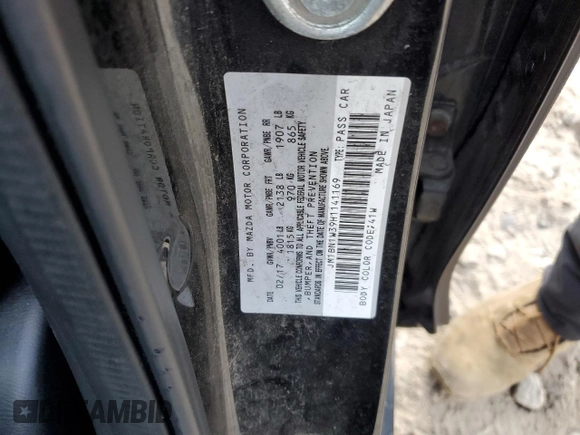 2017 Mazda 3 Grand Touring with VIN JM1BN1W39H1141169, listed as a Copart auction lot 74678054 with 158,067 mi miles and Salvage Title. Bid and sale history available at DreamBid. Image 14.