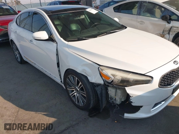 2014 Kia Cadenza Premium with VIN KNALN4D79E5157353, listed as a IAAI auction lot 41291153 with 141,049 mi miles. Bid and sale history available at carsss.com. Image 6.