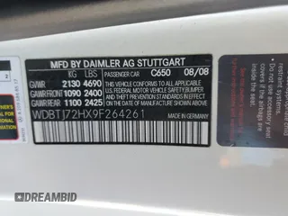 2009 Mercedes-Benz CLK 550 with VIN WDBTJ72HX9F264261, listed as a Copart auction lot 89173605 with Not Provided miles and Salvage Title. Bid and sale history available at DreamBid. Image 15.