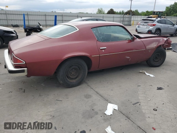 1974 Chevrolet Camaro z VIN 1Q87H4N107244, wystawiony jako Copart lot #59437545 z przebiegiem 70 635 mil mil oraz Czysty tytuł • Clean title. Historia ofert i sprzedaży dostępna na DreamBid. Obrazek 3.