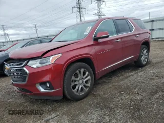 2019 Chevrolet Traverse Premier z VIN 1GNEVKKW1KJ162308, wystawiony jako Copart lot #53571845 z przebiegiem 124 553 mil mil oraz Szkoda całkowita • Salvage title. Historia ofert i sprzedaży dostępna na DreamBid. Obrazek 1.