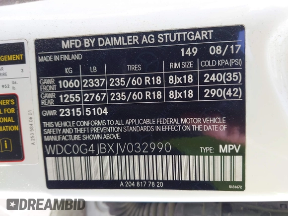 2018 Mercedes-Benz GLC with VIN WDC0G4JBXJV032990, listed as a IAAI auction lot 41858892 with 101,678 mi miles. Bid and sale history available at carsss.com. Image 9.