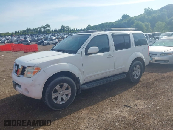 2005 Nissan Pathfinder XE with VIN 5N1AR18W05C762321, listed as a IAAI auction lot 42714252 with 149,335 mi miles and . Bid and sale history available at DreamBid. Image 2.
