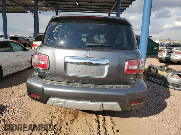 2017 Nissan Armada SL with VIN JN8AY2ND8H9001672, listed as a Copart auction lot 42967935 with 104,779 mi miles and Salvage Title. Bid and sale history available at carsss.com. Image 6.