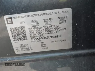 2020 Chevrolet Blazer LT z VIN 3GNKBBRA9LS595817, wystawiony jako IAAI lot #41833151 z przebiegiem 104 486 mil mil oraz . Historia ofert i sprzedaży dostępna na DreamBid. Obrazek 9.