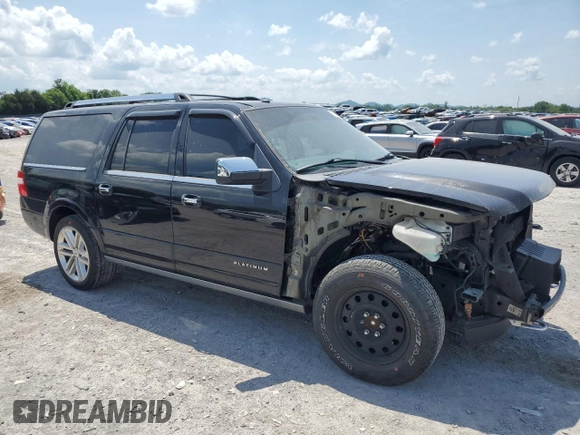 2016 Ford Expedition Max Platinum with VIN 1FMJK1MT7GEF21993, listed as a Copart auction lot 54780575 with 136,333 mi miles and Salvage title. Bid and sale history available at DreamBid. Image 4.