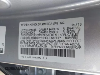 2018 Honda Accord EX-L z VIN 1HGCV2F57JA014214, wystawiony jako IAAI lot #41909287 z przebiegiem 81 388 mil mil oraz . Historia ofert i sprzedaży dostępna na DreamBid. Obrazek 9.