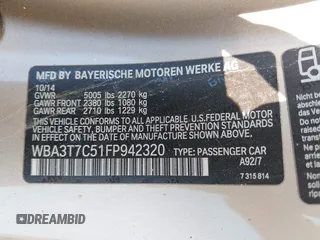 2015 BMW 4 Series 435i xDrive with VIN WBA3T7C51FP942320, listed as a IAAI auction lot 42584318 with 81,814 mi miles and . Bid and sale history available at DreamBid. Image 9.