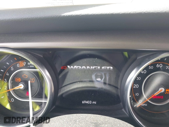 2019 Jeep Wrangler Unlimited Sport S with VIN 1C4HJXDN4KW577273, listed as a IAAI auction lot 42435847 with 69,403 mi miles and . Bid and sale history available at DreamBid. Image 7.