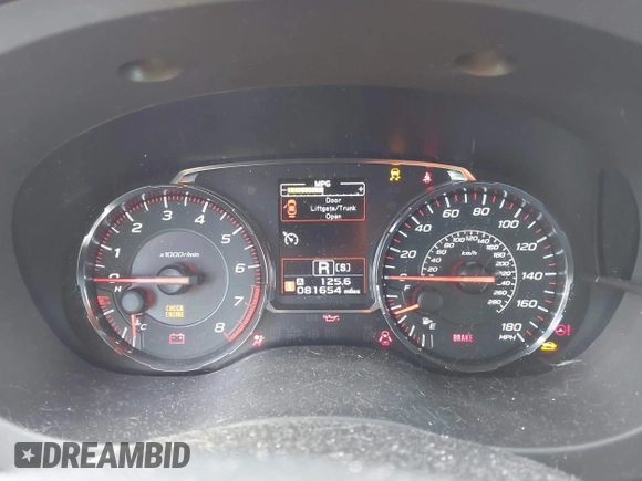 2018 Subaru WRX Premium with VIN JF1VA1C61J8824039, listed as a IAAI auction lot 41622829 with 81,654 mi miles. Bid and sale history available at carsss.com. Image 7.