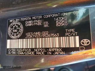 2009 Toyota Yaris with VIN JTDKT923195267563, listed as a Copart auction lot 47628015 with 252,367 mi miles and Clean Title. Bid and sale history available at carsss.com. Image 12.