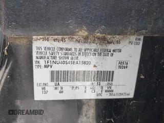 2005 Ford Excursion с VIN 1F1NU40S45EA15820, выставлен на аукционе IAAI как лот 42470100 с пробегом 124 004 миль миль и . История ставок и продаж доступна на DreamBid. Изображение 9.
