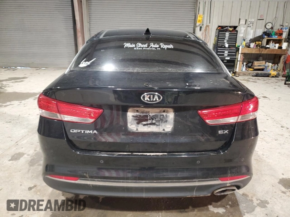 2016 Kia Optima EX with VIN 5XXGU4L39GG095456, listed as a Copart auction lot 46351965 with 100,589 mi miles and Salvage Title. Bid and sale history available at carsss.com. Image 6.