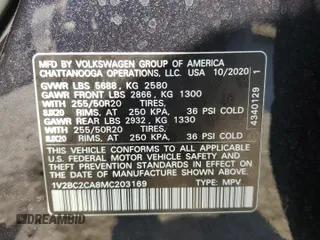 2021 Volkswagen Atlas SEL z VIN 1V2BC2CA8MC203169, wystawiony jako Copart lot #70706394 z przebiegiem 75 838 mil mil oraz Szkoda całkowita • Salvage title. Historia ofert i sprzedaży dostępna na DreamBid. Obrazek 13.