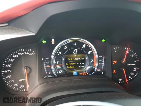 2015 Chevrolet Corvette Z06 2LZ with VIN 1G1YR2D65F5601184, listed as a Copart auction lot 64979444 with 38,080 mi miles and Salvage Title. Bid and sale history available at carsss.com. Image 9.
