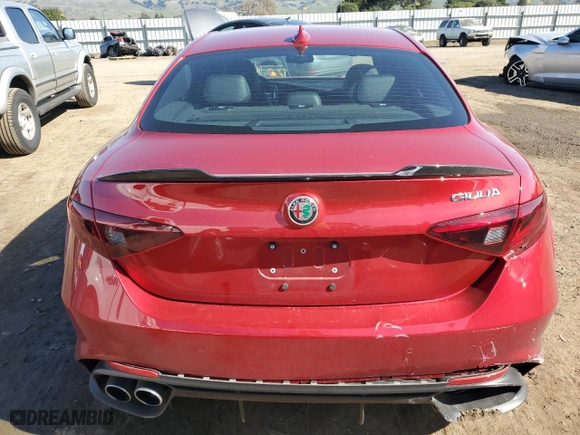 2023 Alfa Romeo Giulia Quadrifoglio with VIN ZARFAMEV9P7674755, listed as a Copart auction lot 44815825 with 25,387 mi miles and Salvage Title. Bid and sale history available at carsss.com. Image 6.