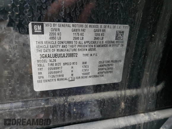 2018 GMC Terrain SLE Diesel with VIN 3GKALUEU0JL208872, listed as a Copart auction lot 87933515 with Not Provided miles and Salvage Title. Bid and sale history available at carsss.com. Image 12.