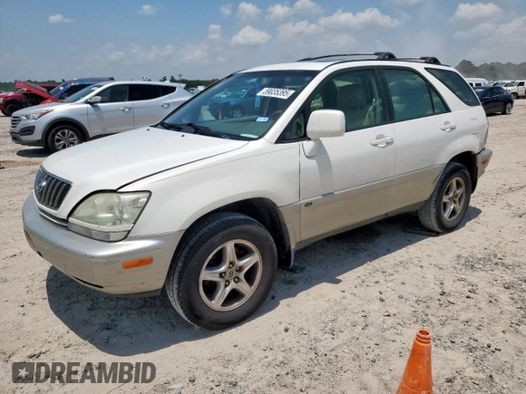 2001 Lexus RX 300 z VIN JTJHF10U310204364, wystawiony jako Copart lot #59035395 z przebiegiem 201 170 mil mil oraz Szkoda całkowita • Salvage title. Historia ofert i sprzedaży dostępna na DreamBid. Obrazek 1.