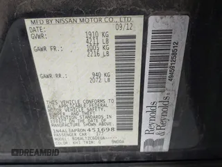 2013 Nissan Altima SV with VIN 1N4AL3AP8DN451698, listed as a IAAI auction lot 42303956 with 239,474 mi miles and . Bid and sale history available at DreamBid. Image 9.