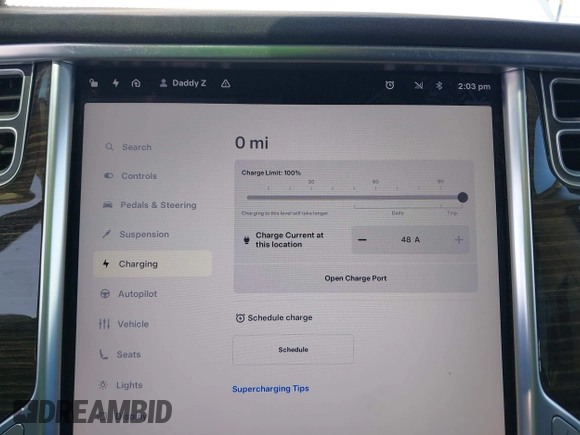 2016 Tesla Model X P90D with VIN 5YJXCAE49GF001067, listed as a IAAI auction lot 41980455 with 94,746 mi miles. Bid and sale history available at carsss.com. Image 17.